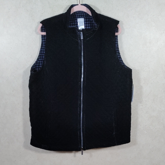 01153 Chico's black & gray reversible quilted vest 4 (20/22) NWT